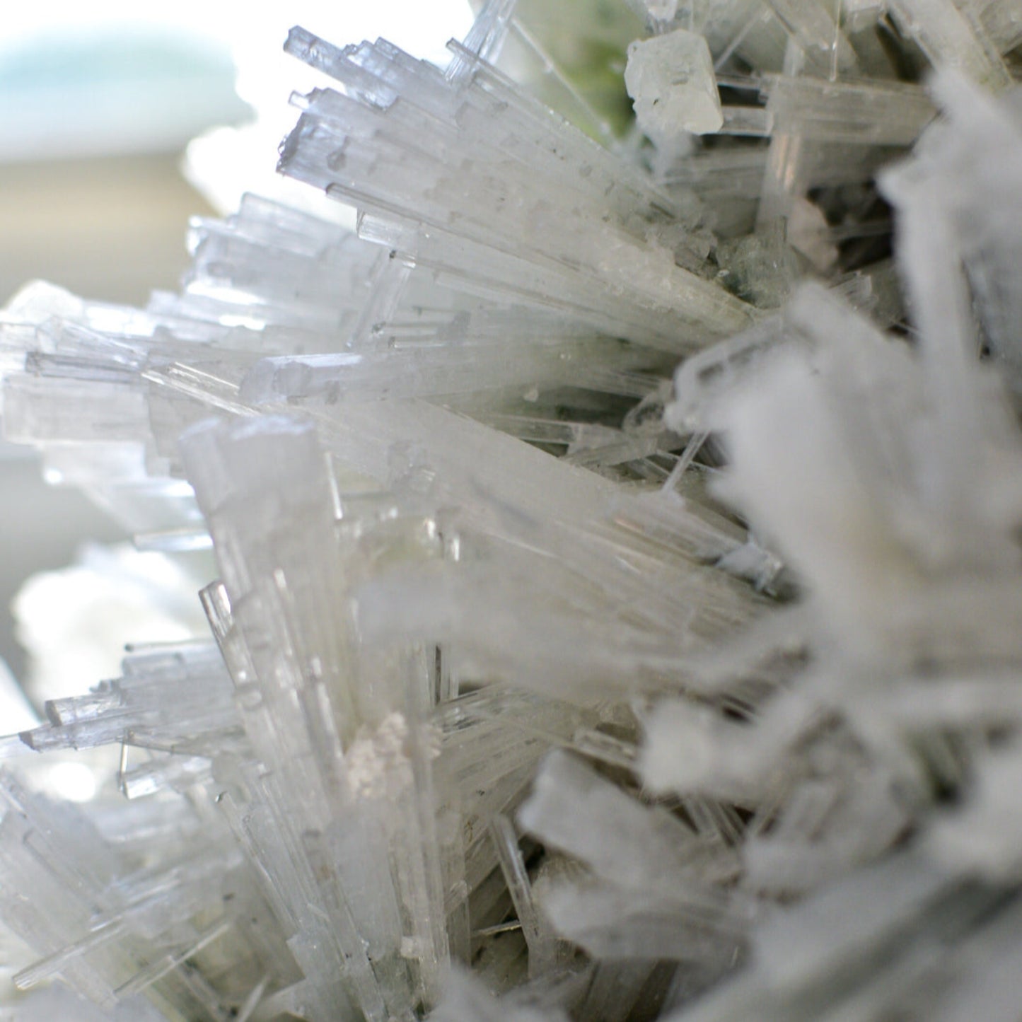 Scolecite with Green Apophyllite Statement Cluster