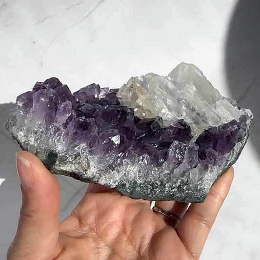 Amethyst Cluster with Calcite