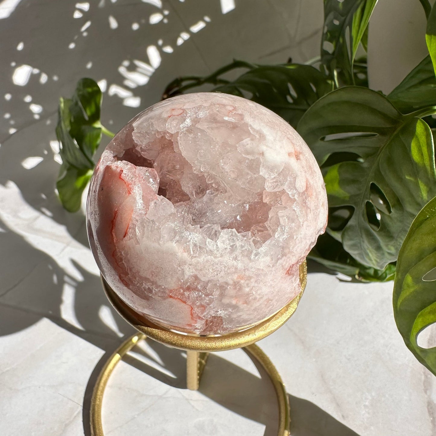 Pink Amethyst Sphere with Stand