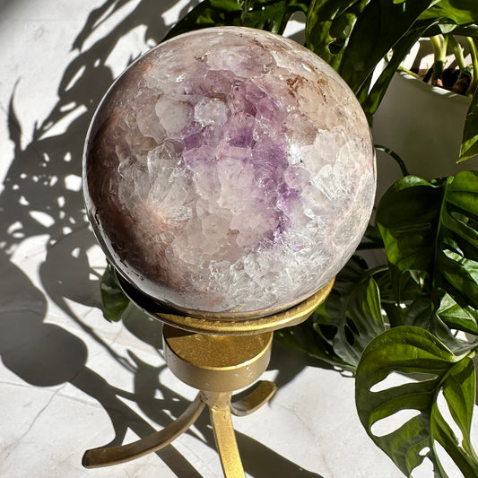 Statement Pink Amethyst Sphere with Stand