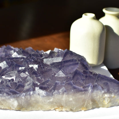 Purple Cubic Fluorite Statement Cluster