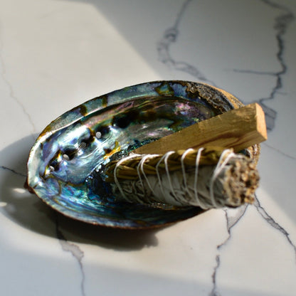 Smudge Kit: Abalone Shell, White Sage + Palo Santo
