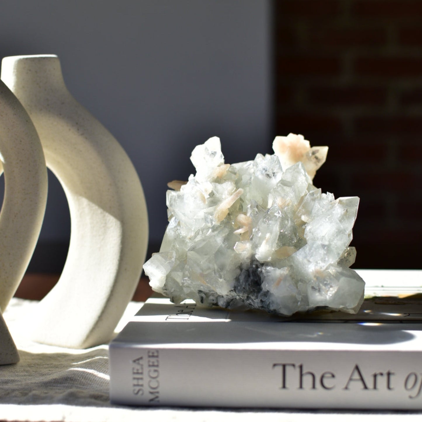 Apophyllite Cluster with Peach Stilbite