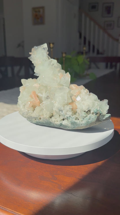 Statement Apophyllite Cluster with Peach Stilbite