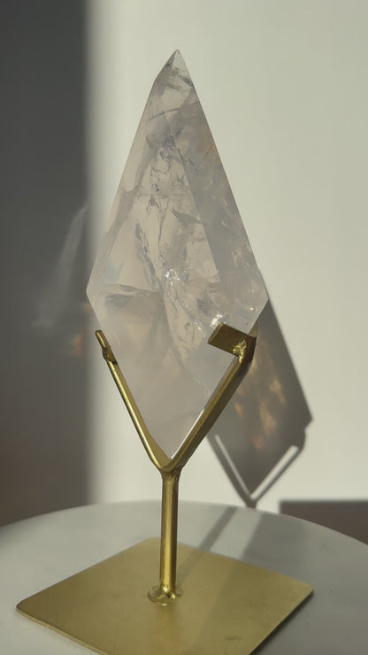 Girasol Quartz Diamond on a Stand