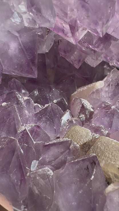 Amethyst XL Statement Geode Sphere with Calcite