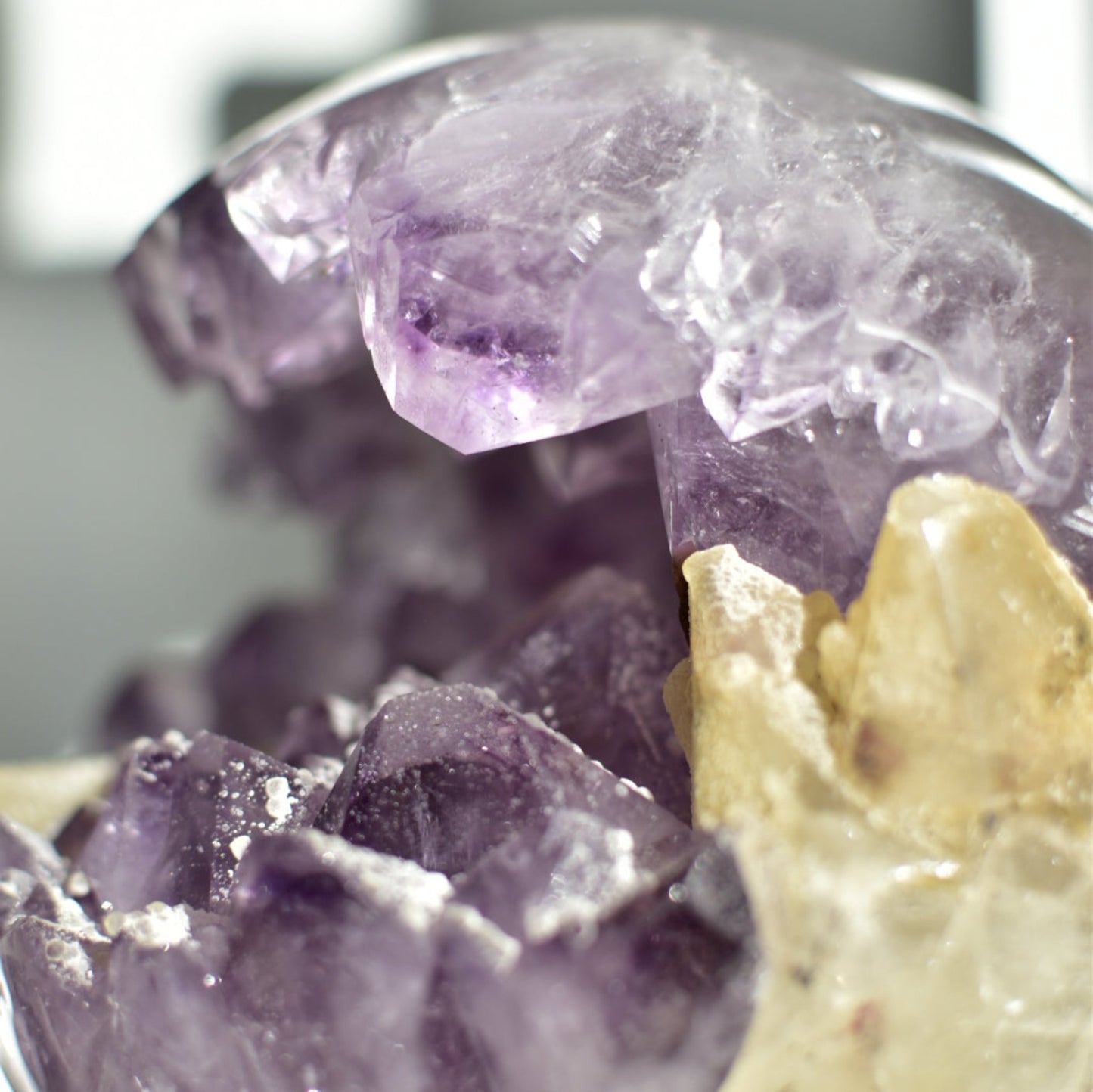 Amethyst XL Statement Geode Sphere with Calcite
